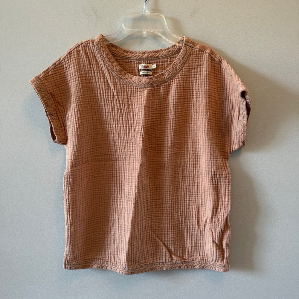 🌸 Faherty Organic Cotton Gauze Top – Dusty Rose – Size Small 🌸